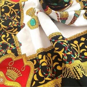 Regal Black, Gold, and Red Scarf